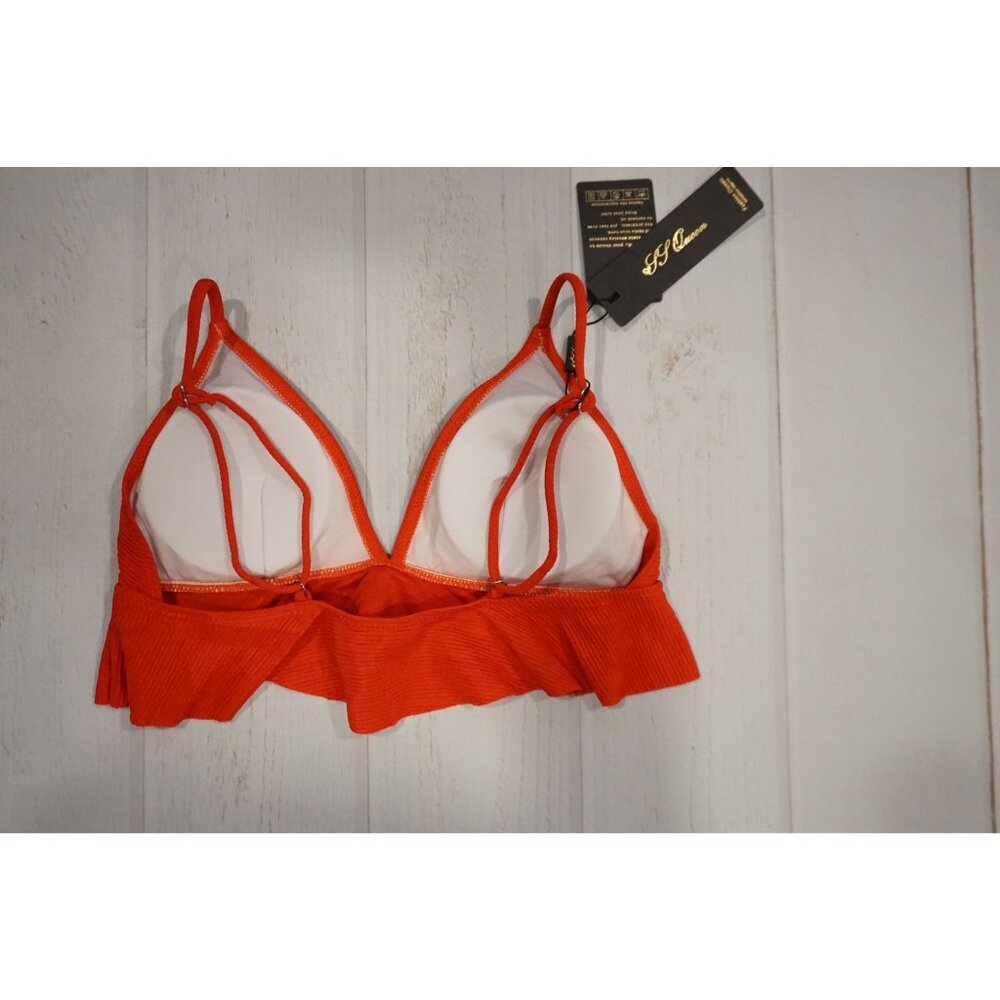 SS Queen Red Ribbed Bralette Swim Bikini Top - Size S, NWT - Picture 4 of 5